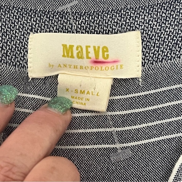 Maeve Anthropologie Women's XS Chatham Chambray Blue & White Button Front Shirt - Picture 14 of 16